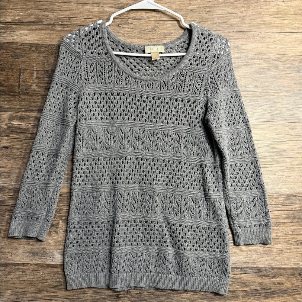 LOFT Women's Gray‎ Textured Sweater